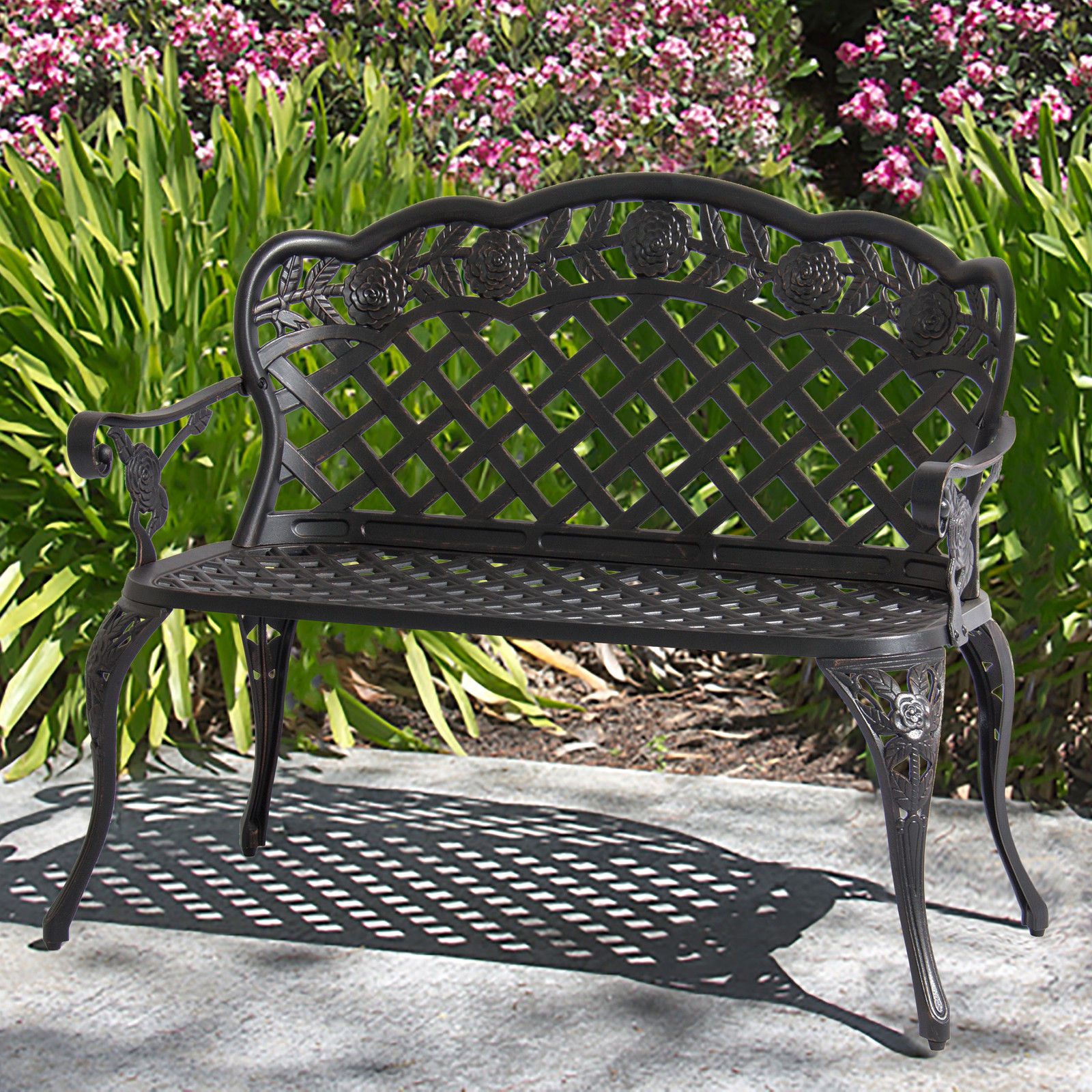 2019 Patio Garden Bench Cast Aluminum Outdoor Garden Yard