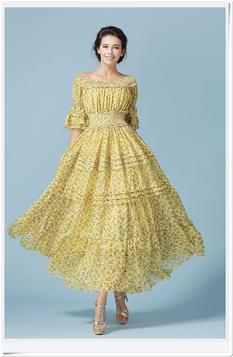 yellow women's dress