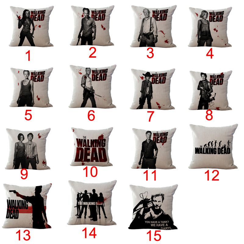 The Walking Dead Pillow Case Cushion Cover Linen Cotton Throw