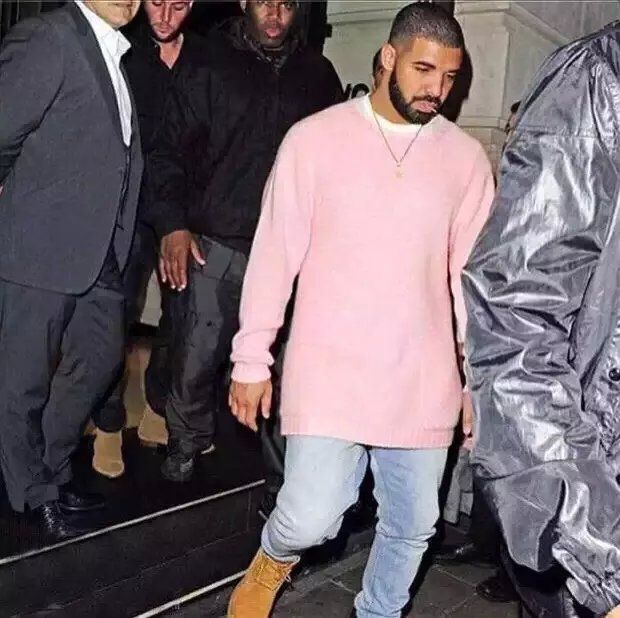 pink sweater mens outfit