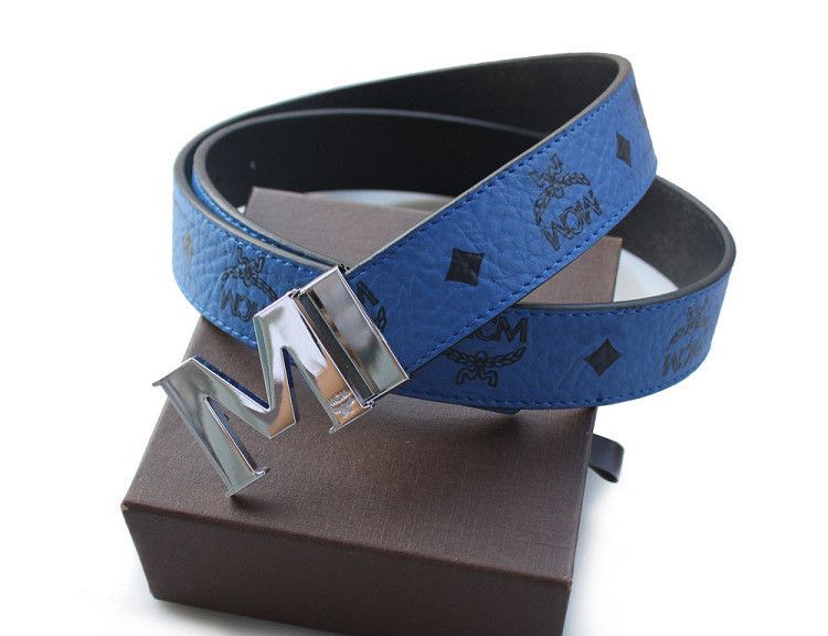 mcm belt blue and black