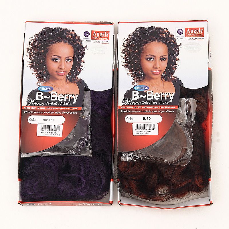 6PCS/LOT+Free Shipping Angels B Berry Synthetic Hair Extension 2pc/pack  Afro Hair Weave Premium Quality Weft