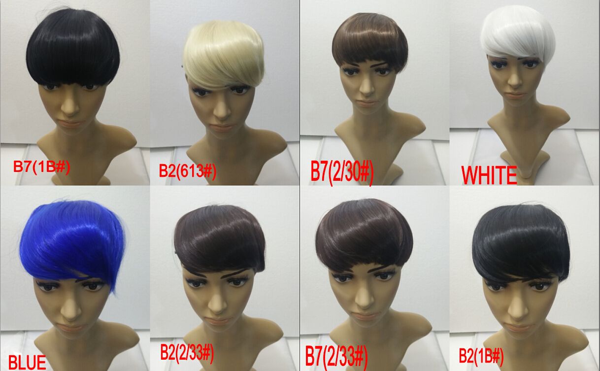 Short Front Neat Bangs Straight Bangs Synthetic Hair Bangs Clip
