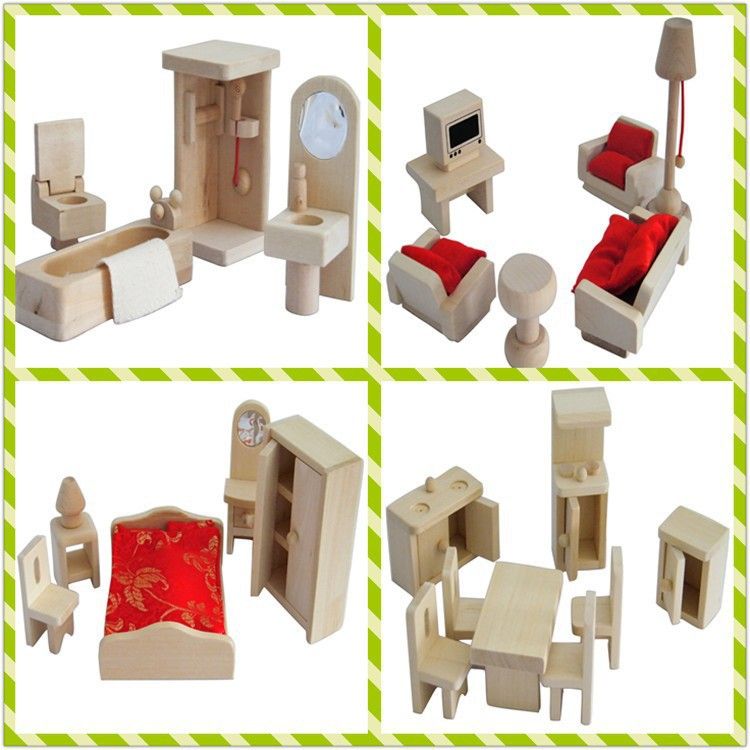 2018 Mini Wood Simulation Dollshouse Kitchen Bedroom Bathroom Lounge 2018 Mini Wood Simulation Dollshouse Kitchen Bedroom Bathroom Lounge Furniture Sets Toy Wooden Bed Sofa Desk Play House Toys Kids Gift From C901120