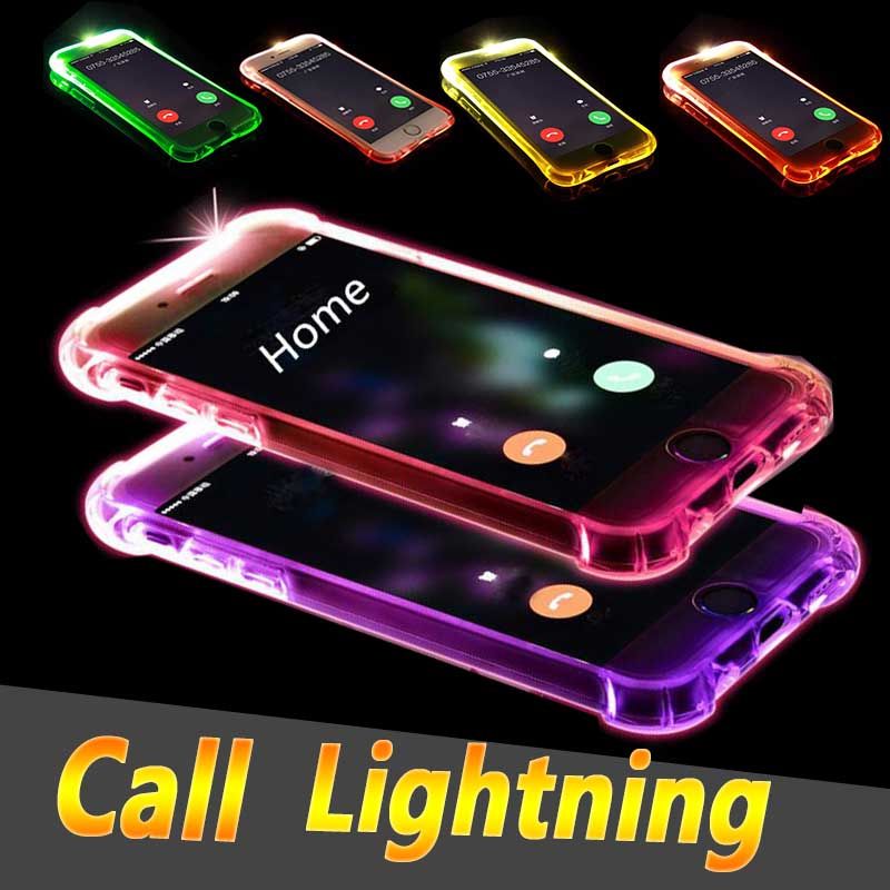 LED Flash Light Up Case Remind Call Cover Clear Transparent