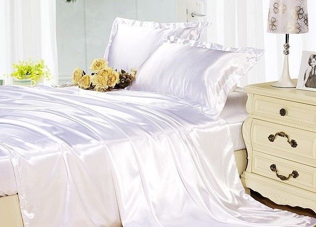 silk sheets queen size bed