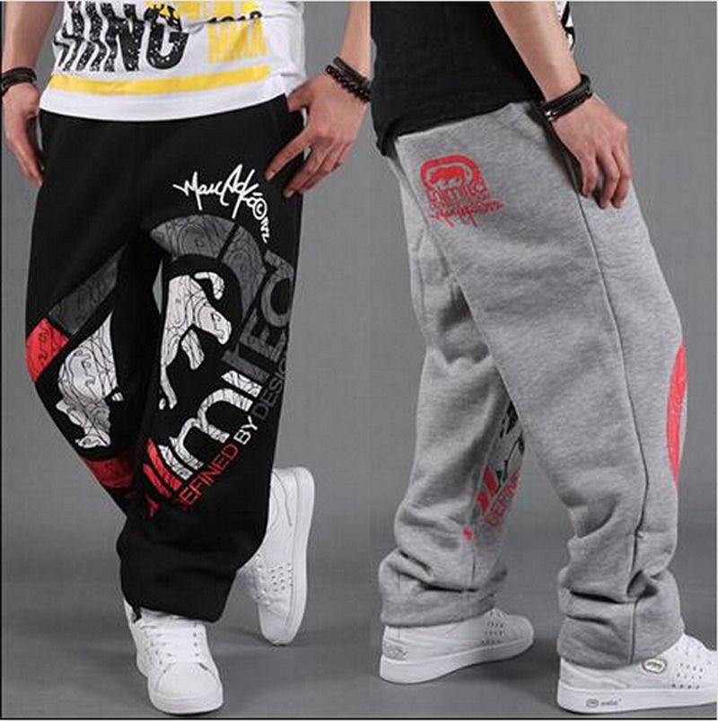 Pantalones de chándal de Hip-Hop los hombres de moda Rap sport Parkour Pantalones
