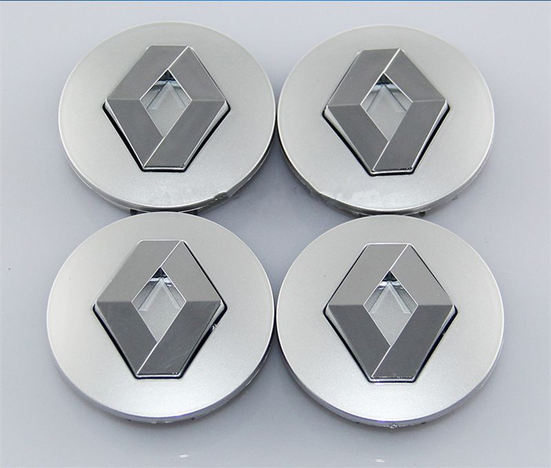 4X 60mm Silver Car Refitting Wheel Center Hub Caps Rim Emblems Badge For RENAULT 