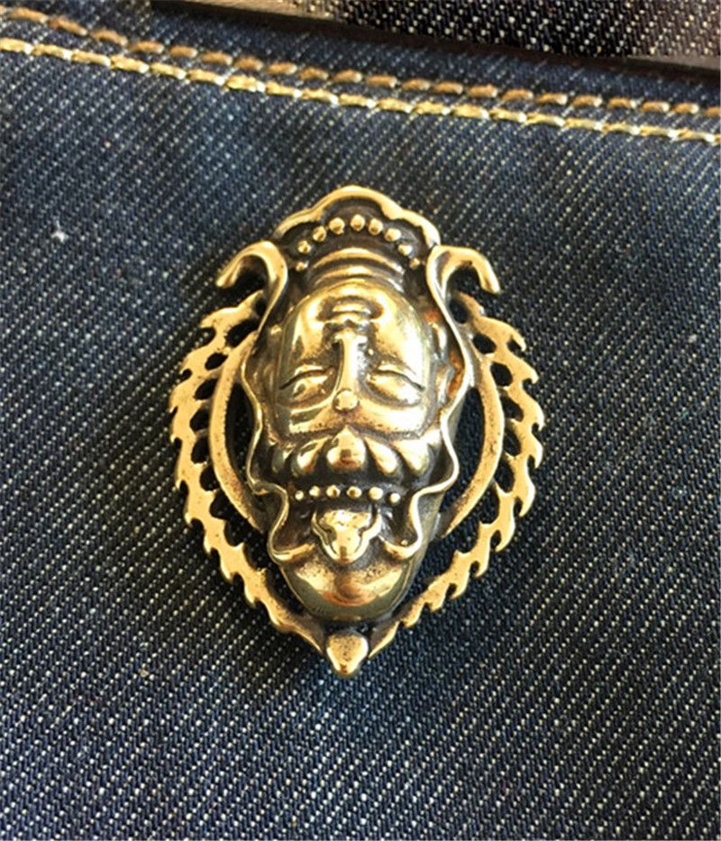 Brass Bhodisattva Biker Wallet Chain Connector Clothing Decorate Concho Solid