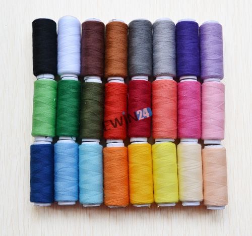24 Colour Spools Finest Quality Sewing All Purpose 100/% Pure Cotton Thread Reel