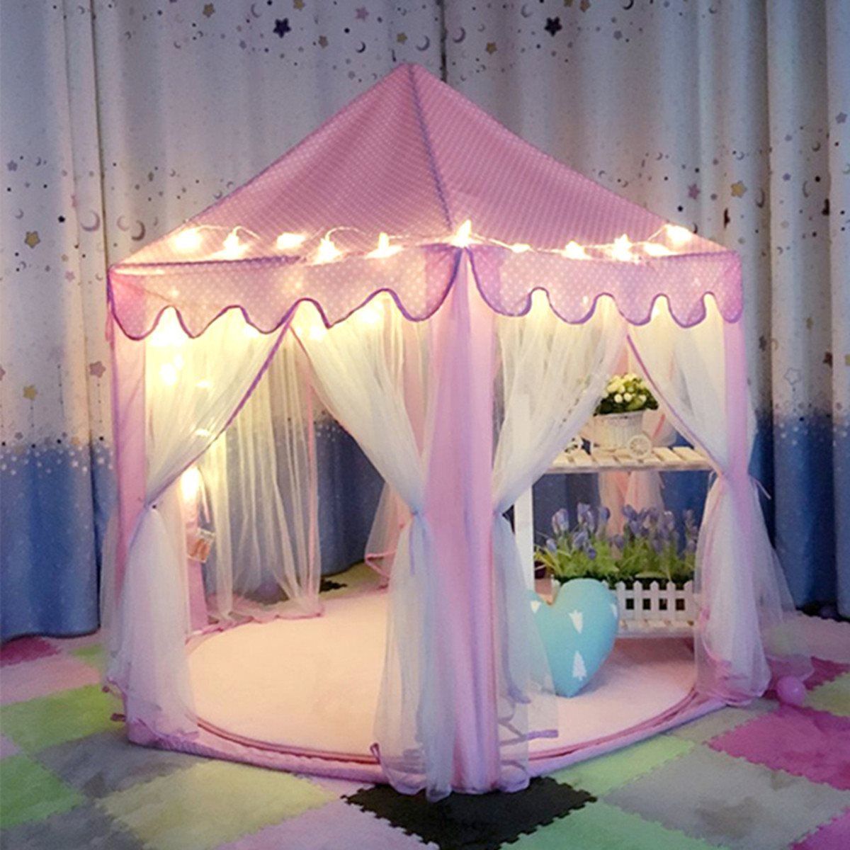 girls pink tent