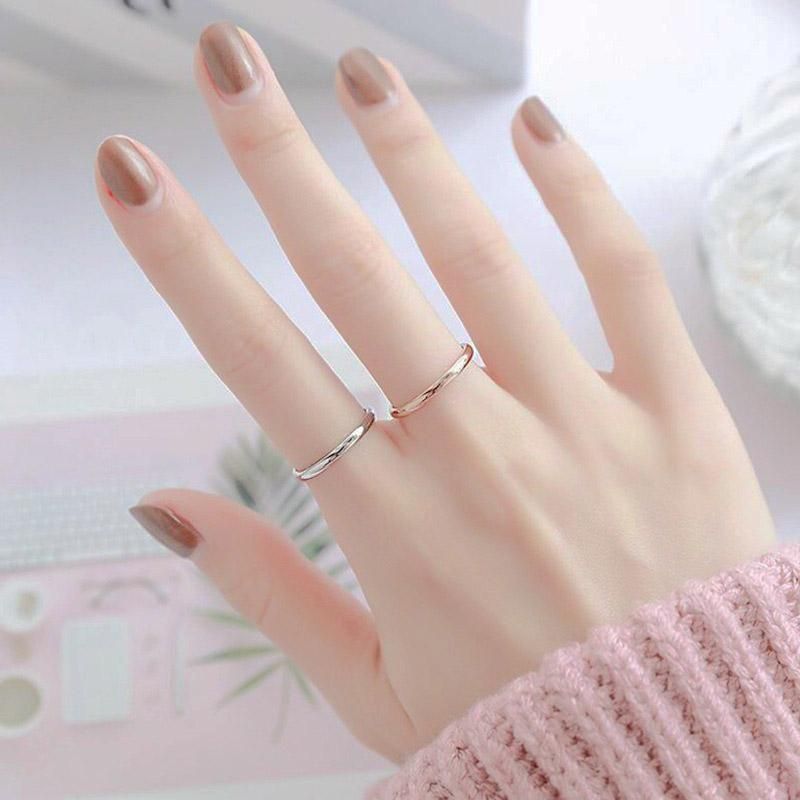 Anillo De Titanio Femenino De 2 Mm Rose Anillo De Compromiso Anillo De Titanio Femenino De 2 Mm Rose Anillo De Compromiso