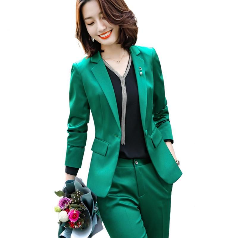 green pant suit