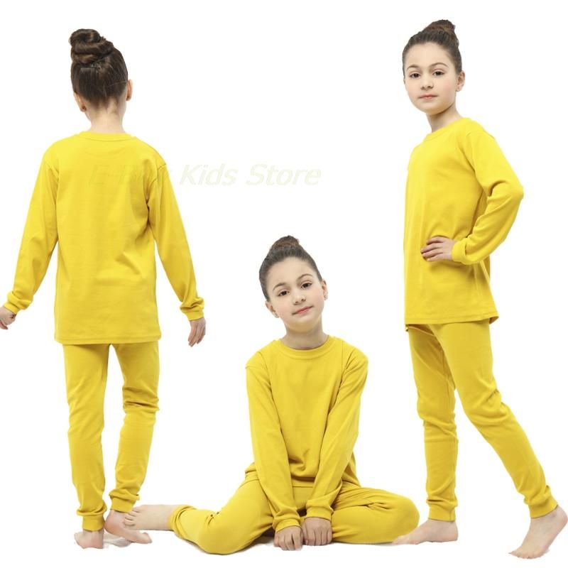 Pijamas Algodón Suave Caramelo Conjuntos De Sólido Amarillo + Pantalones 2 Unids Pijama Infantil Ropa De Dormir Ropa De Noche Niña Niños PJS De 10,9 € | DHgate