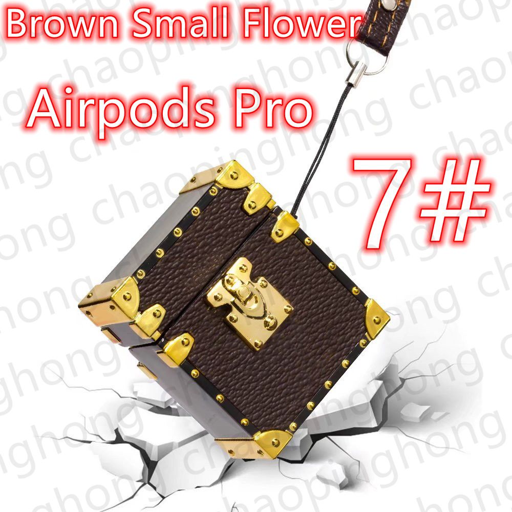 7#Brown Small Flower Aripods Pro Case