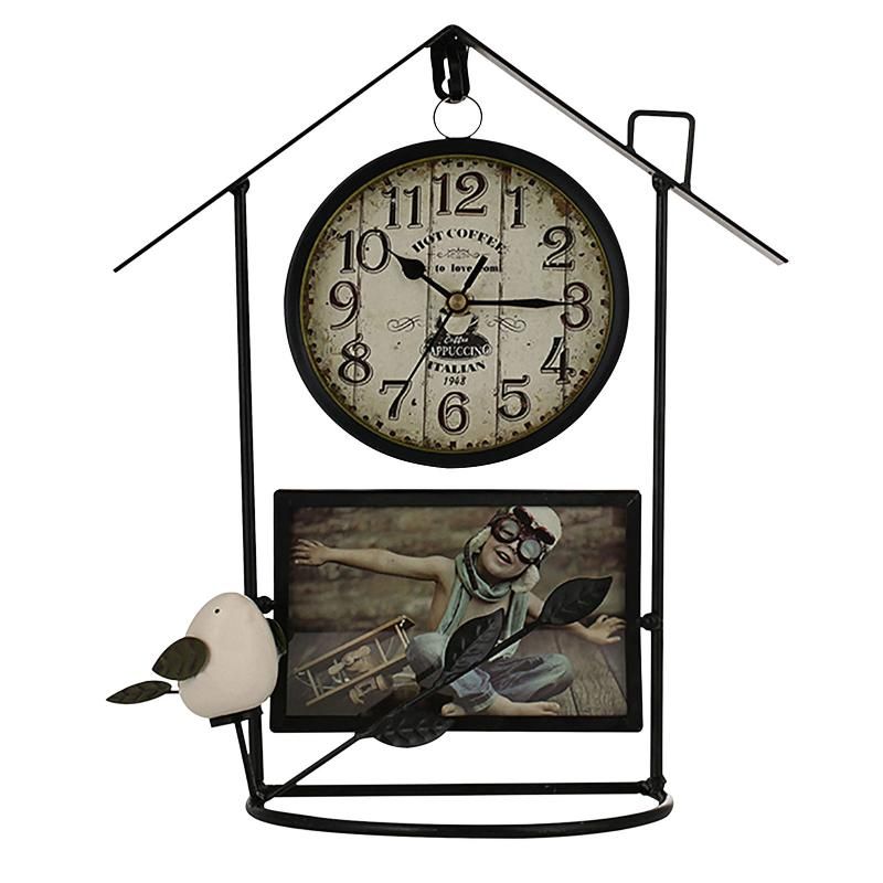 Настенные часы Ретро кованые железа Po кадр птица часы украшения гостиной таблицы украшения дома аксессуары