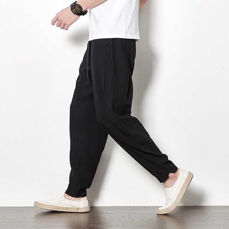 Elastic Waist Streetwear Linen 5XL 4XL 