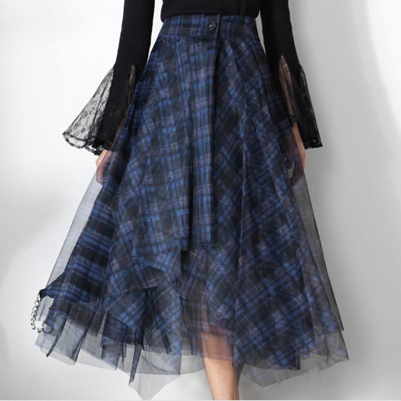 Discount Skirts High Elastic Waist Plaid Mesh Spliced Irregular Hit Color Half Body Skirt Women Fashion Spring Autumn From China Dhgate Com Discount Skirts High Elastic Waist Plaid Mesh Spliced Irregular Hit Color Half Body Skirt Women Fashion Spring Autumn From China Dhgate Com