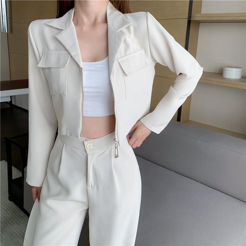 Compra Pantalones De Dos Piezas Para Mujer 2021 Traje De Otoño Tops De  Cultivos Y Trajes Para Mujer Fashion Casual Casual Pantalones De Cintura  Alta A Juego Ropa Negra Barato | Entrega