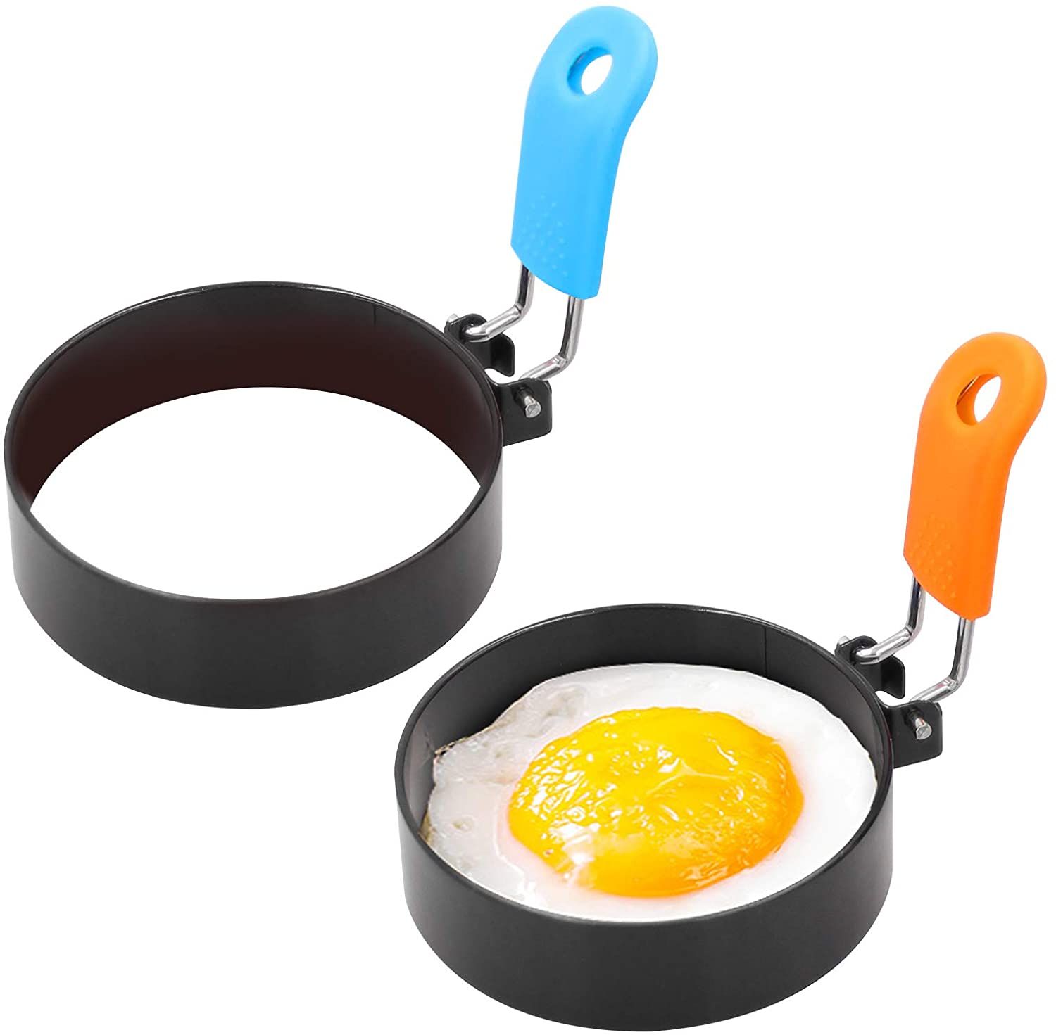 molde para huevos para freír huevos utensilios de cocina para desayuno Aebitsry 4/6 anillo para huevo panqueques cocinar molde de huevo de acero inoxidable antiadherente carne de vacuno sándwiches 