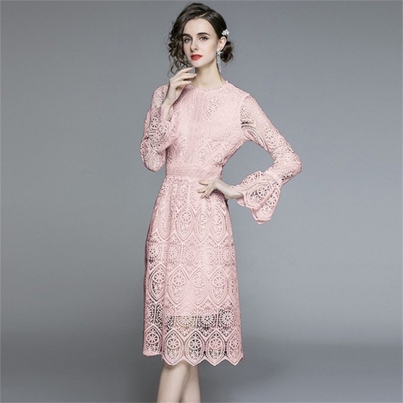 black lattice front flare sleeve lace sheath dress