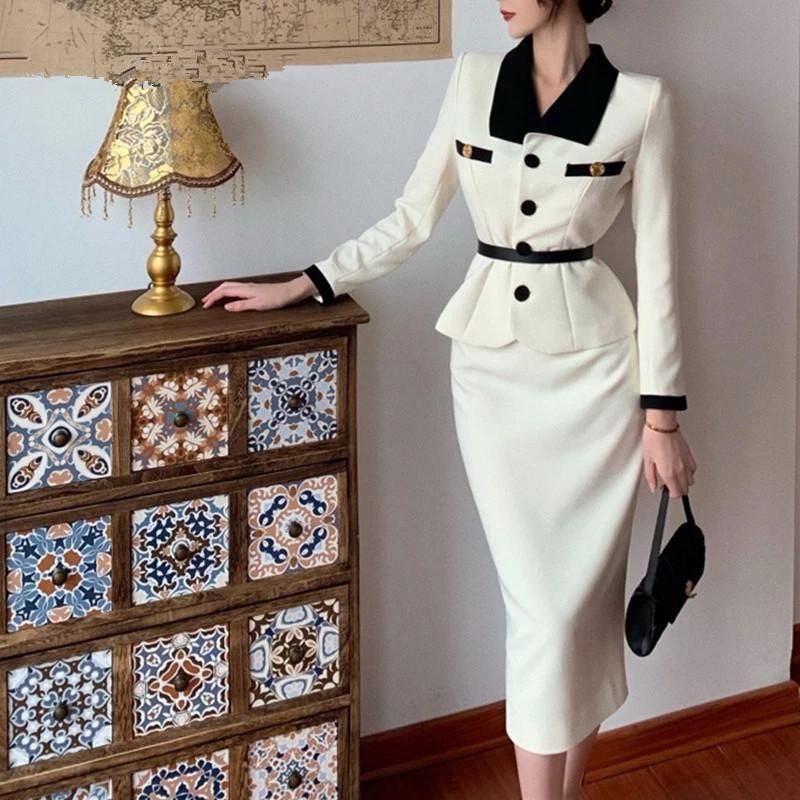 Two Piece Dress Women Skirt Suits 