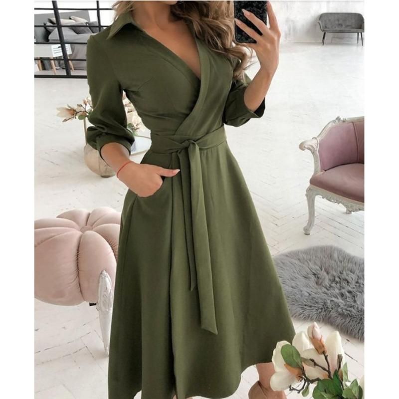 Compra Vestidos Casuales Moda De Moda Vestido De Fiesta Elegante Modesto  Trabajo Midi Negro Lunares Vestidos Femenino Primavera Ropa De Verano  Barato | Entrega Rápida Y Calidad | Es.Dhgate