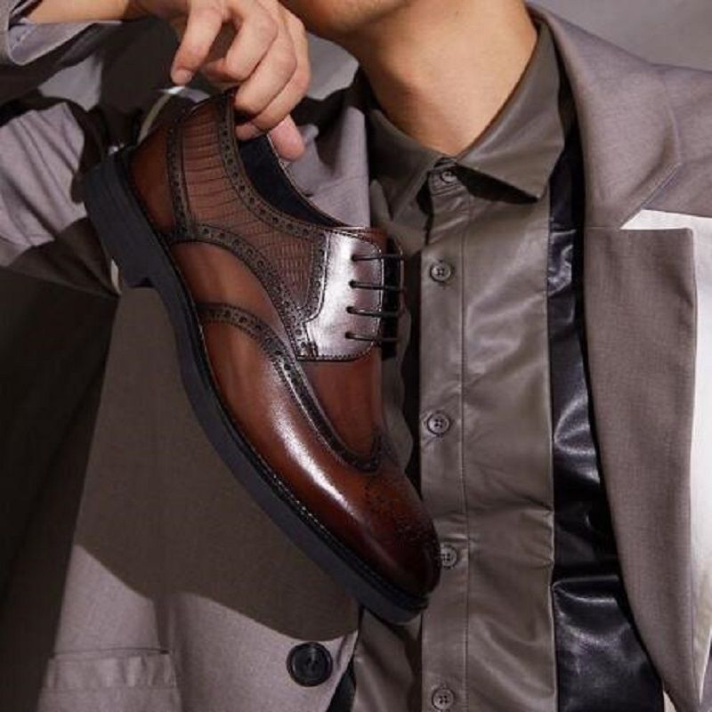 Acquista Design Di Fascia Alta Delle Scarpe Da Uomo In Pelle Con Pizzo  Importato In Pelle Di Vacchetta In Pelle Di Vacchetta E Fodera In Pietra  Antiscivolo Con Suola In Gomma Antiscivolo