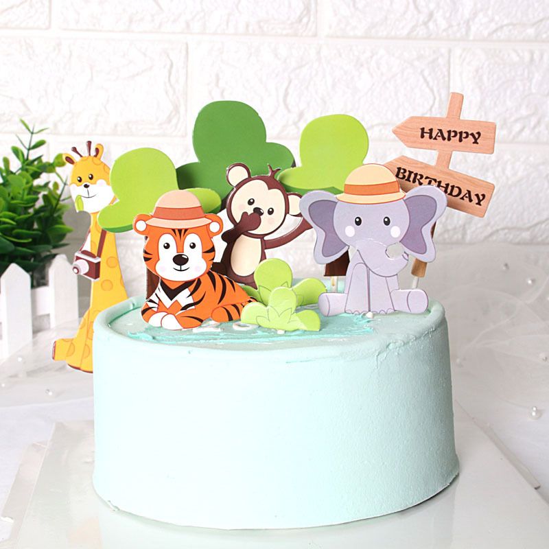 Acheter Pas Cher Pcs Zoo Foret Mignon Foret Cake Toppers Pour Enfants Decoration Danniversaire Monkey Girafe Tiger Lion Cupcake Toppers Gateaux Danniversaire Du 1 32 Fr Dhgate