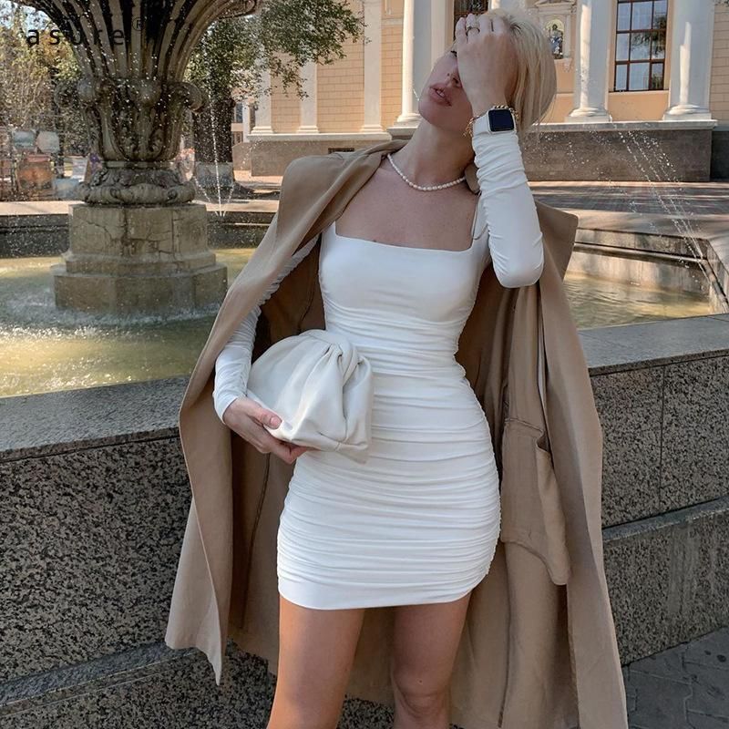 Compre Vestido Mujer Vestido 2021 Fiesta Sexy Traje Vintage Funda Manga  Larga Elegante Mujer Casual Diseñador Ropa D0a3663h Vestidos A 14,89 € Del  Shutiaoo | Es.Dhgate.Com
