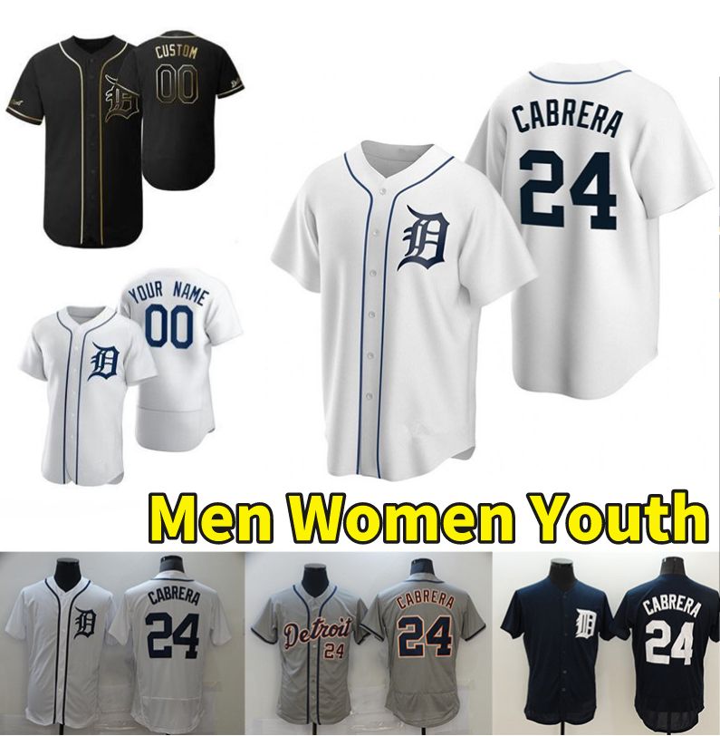 28 Javier Baez Custom Detroit Baseball Jersey Tigers 24 Miguel Cabrera