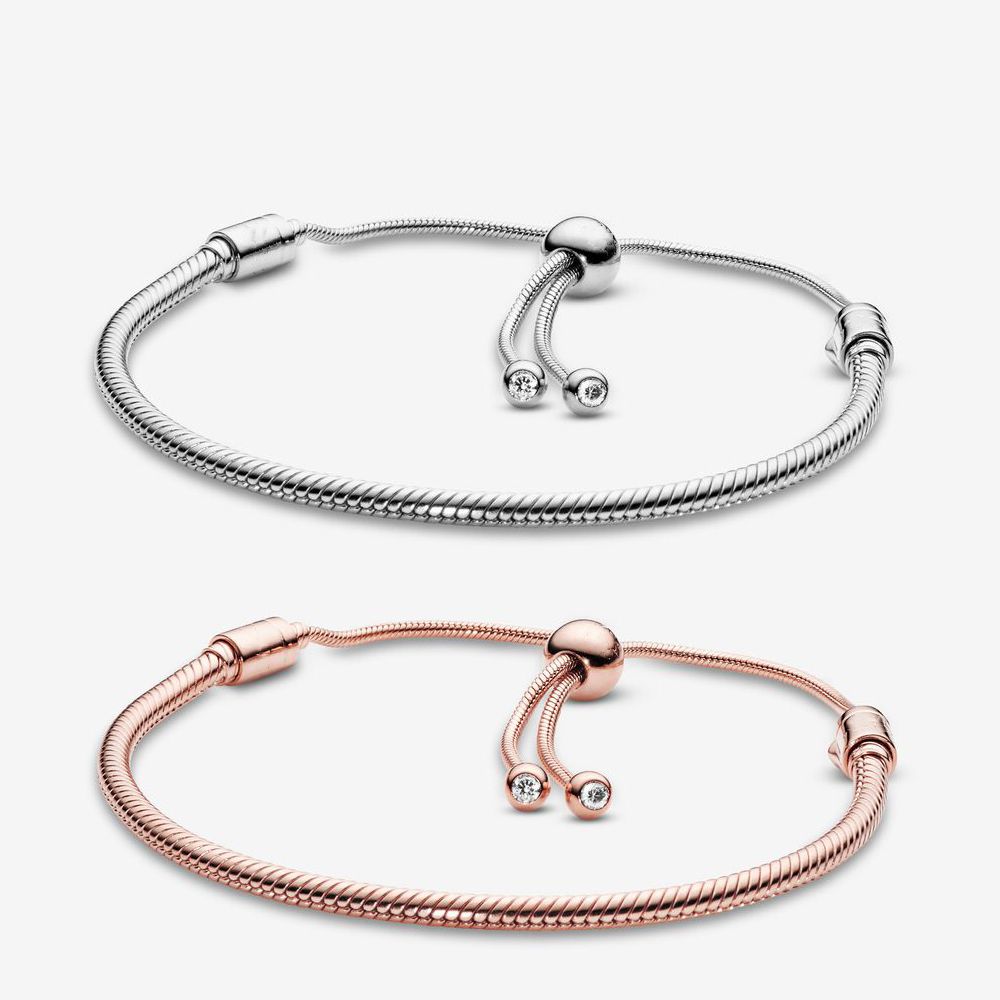 Compre 925 Pulseiras De Prata Esterlina Para Mulheres Jóias Diy Caber  Pandora Charme Snake Cadeia Encantadores Encantos Pulseira Design Clássico  Senhora Presente Com Caixa Original De Forevertime, $96,22 | Pt.Dhgate.Com