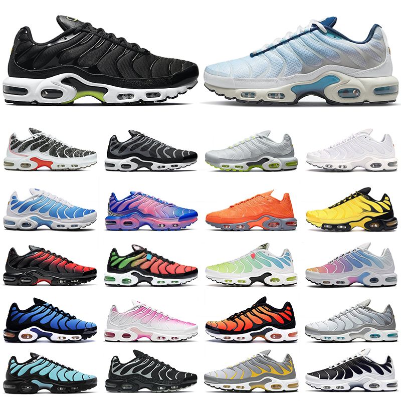 2021 Tn Air Max Plus Shoes زائد حد ذاته الرجال النساء الاحذية المدربين الثلاثي أسود أبيض فرط الأزرق الجهد الأرجواني قوس قزح تيل تويست الرجال في الهواء الطلق حذاء رياضة 2021 من