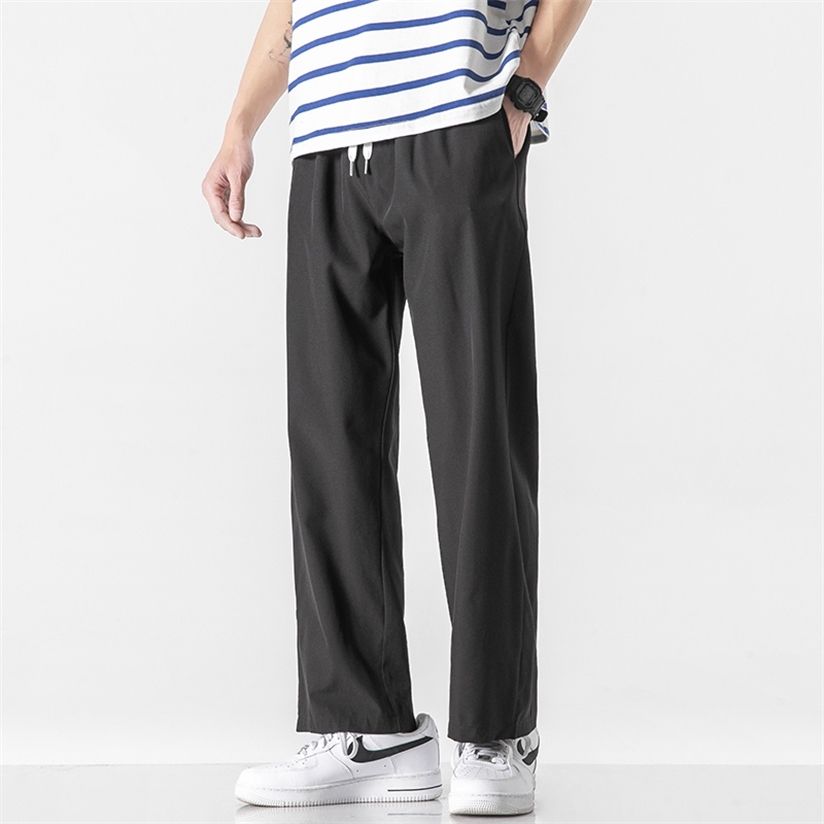 Compra Privathinker Coreano Verano Seda Sienta Pantalones Largos Rectos  Hombres Pantalones De Pierna Salvaje De Peso Ligero Delgado Pantalones De  Pierna De Color Sólido Ropa De Hombre 220117 Barato | Entrega Rápida