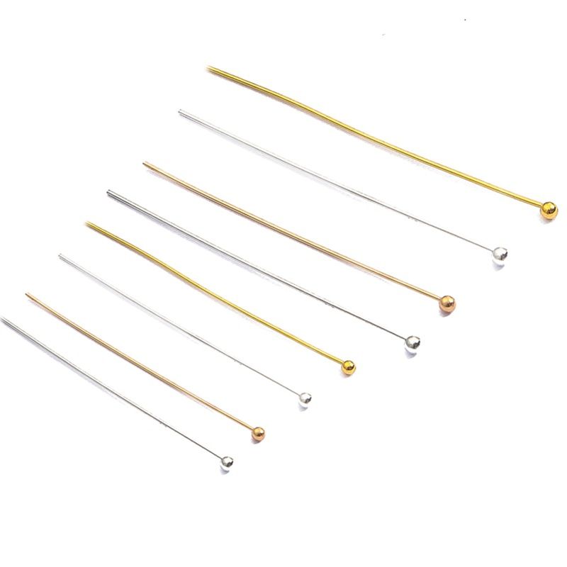 Silver/Gold Plated Head Pins Needles Jewelry Findings 20/25/30/35/40/50mm Silver/Gold Plated Head Pins Needles Jewelry Findings 20/25/30/35/40/50mm