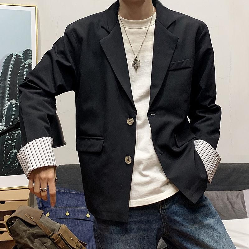 Compra Trajes Para Hombres Blazers 2021 Primavera Y Verano Jóvenes Color  Sólido Camisa De Costura Fina Fake Dos Traje Moda Casual Top Gray / Black  Khaki Barato | Entrega Rápida Y Calidad | Es.Dhgate