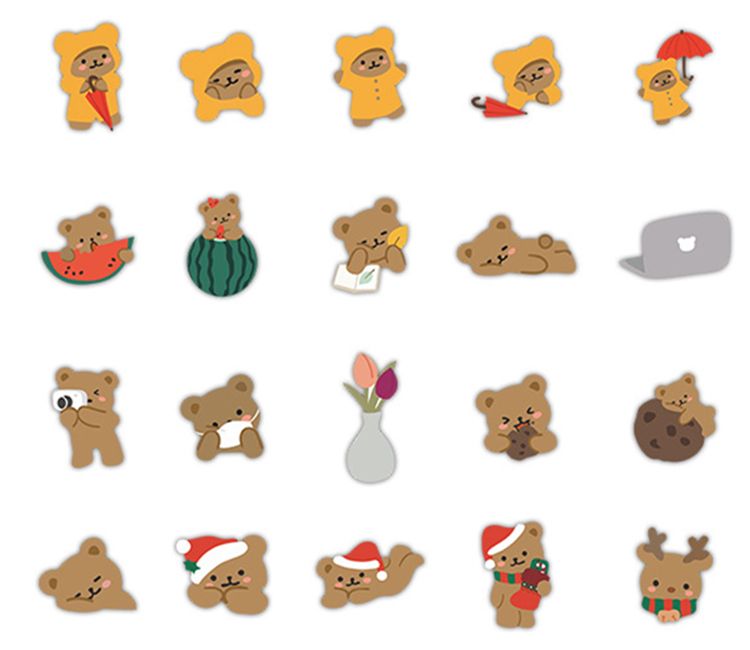 60 korean style ins cartoon cute skin protectors brown bear rainbow girl heart phone computer suitcase helmet sticker from yyelegoods 2 59 dhgate com