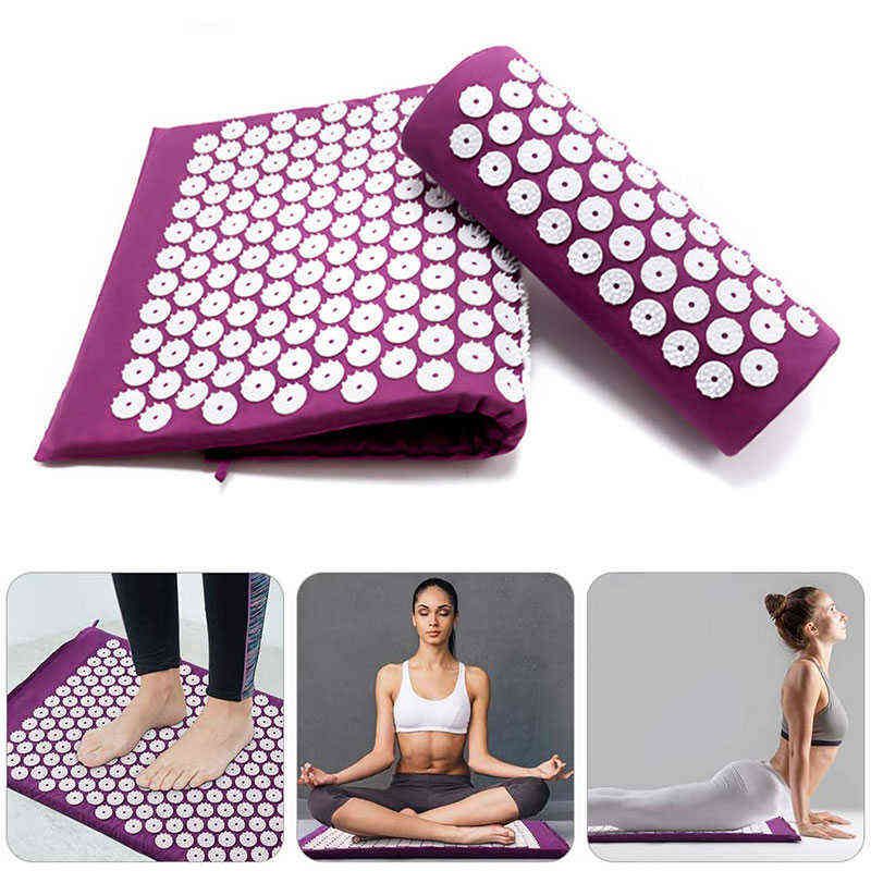 Acupuncture Massage Pads Relief Body Stress Pain Acupressure Cushion Yoga mat 