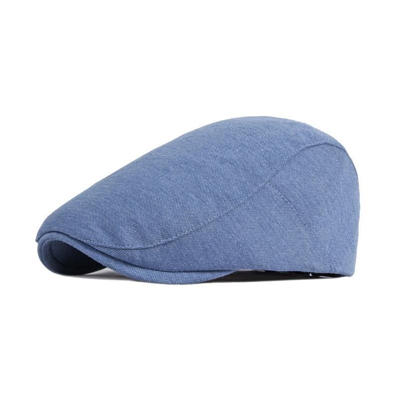 Casual Boenet Sombrero para Hombres Flat Brim Spring Summer Forward Cap Mujeres Sólido Blue