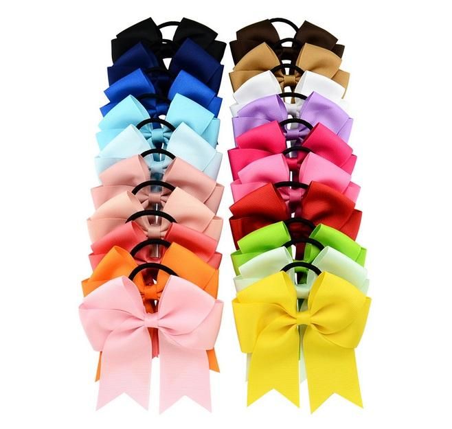 US Girl 20pcs Cheer Bow Knot Tie Hair Band Headband Pony Tail Rope Accessories