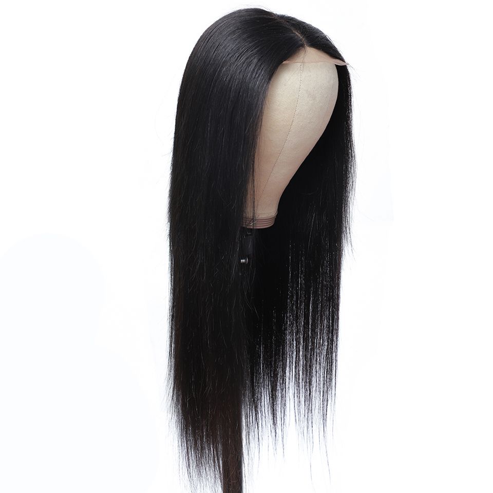 Brown 4x4 Lace Front Straight Wig with Silk-top finish view 3