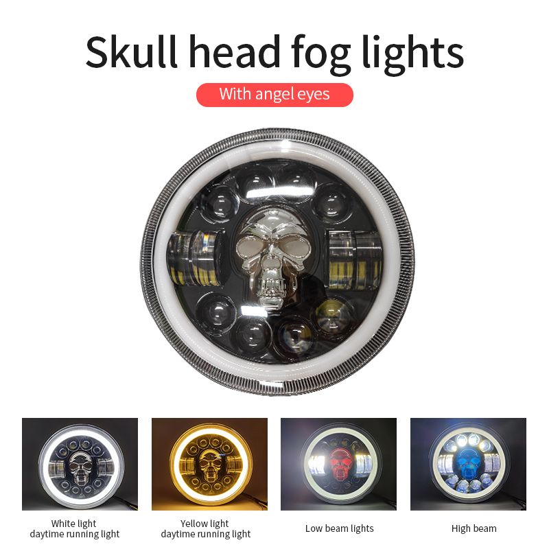 1PCS 7inch Skull