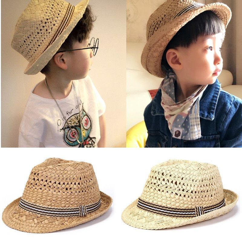 Fashion-Woven Wide-brimmed Hats Fashion Wide Cap Parent-child Visor Woven Straw Hat