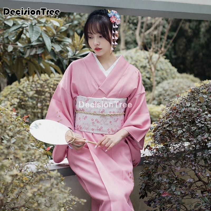 Women's Sexy Kimono Sakura Anime Costume Japanese Traditional Print Vintage  Original Tradition Yukata Robe Ethnic Clothing