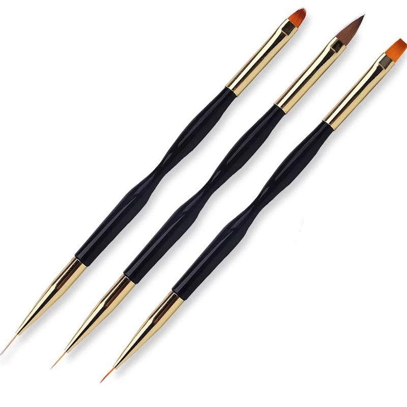 3pcs Professional Nail Art Liner Brush Set Nail Painting Drawing Brushes  Set Manicure Tools