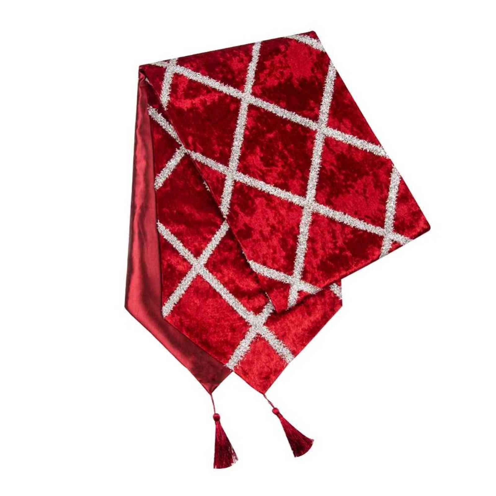 Vermelho Check-listrado quadrado-33 cm x 180 cm