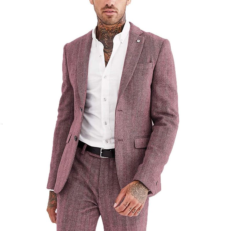 Men's Wool Ties Herringbone Tweed Classic Business Wedding Formal Wool Ties B5