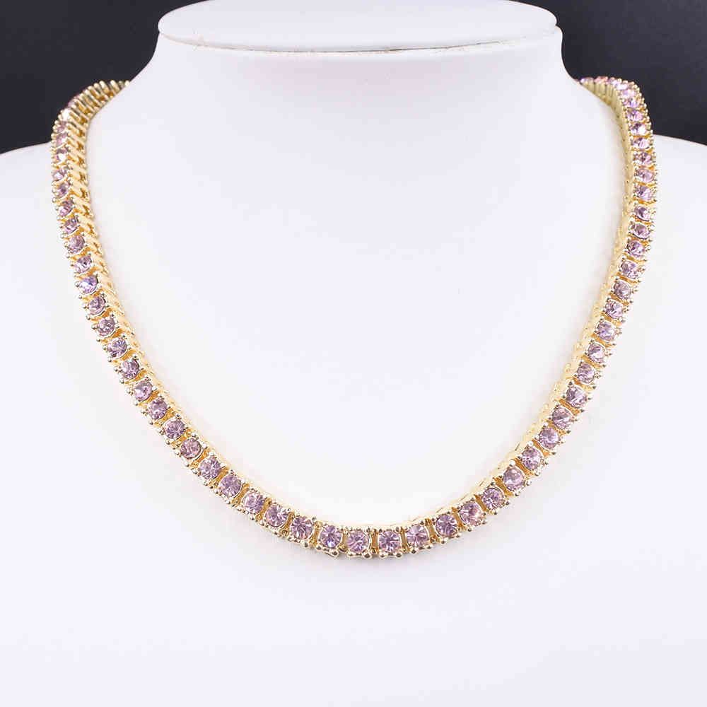 Gold with Pinkstone-18inch Necklace