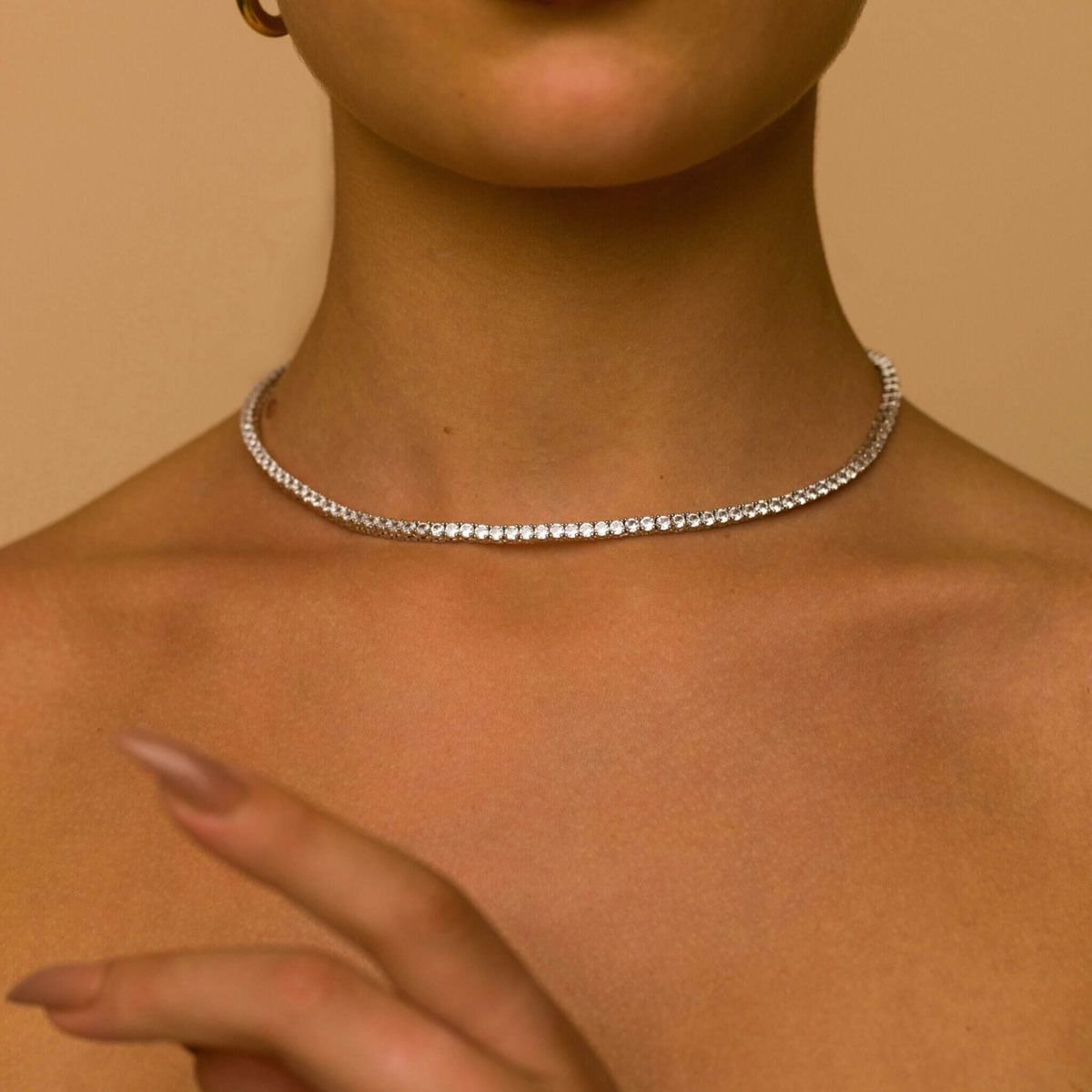 Shiny Tennis Chain Necklace HipHop Iced 