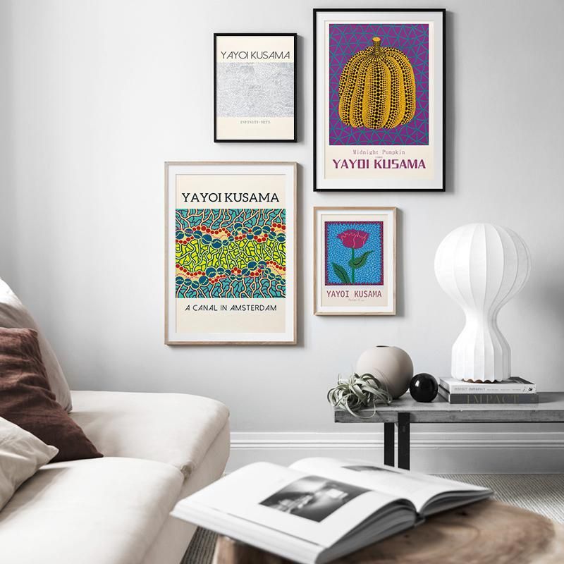 Brightlane Set Di 6 Stampe Astratte Blu, Verde E Giallo – 20x25 Cm – Senza Cornice – Decorazione Moderna